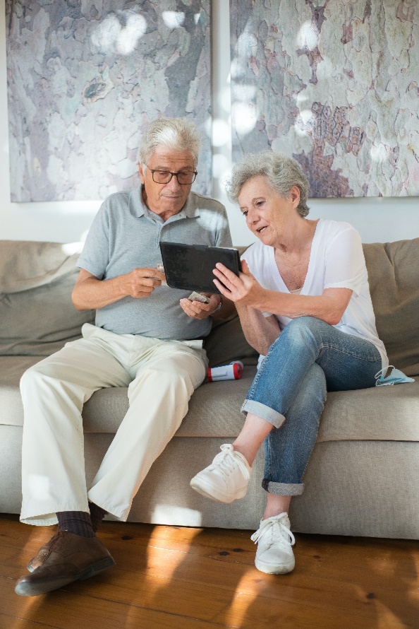 Elderly Couple Using a Tablet